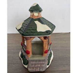 Vintage Cobblestone Corners 2003 Christmas Village Gazebo Ceramic Holiday Decor